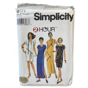 Simplicity 8771 Sewing Pattern Pullover Dress Misses Sizes‎ 12-16 Kimono Sleeve